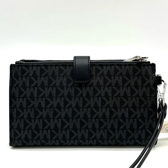 Michael Kors Large Double Zip Wallet Wristlet Black - Picture 5 of 9
